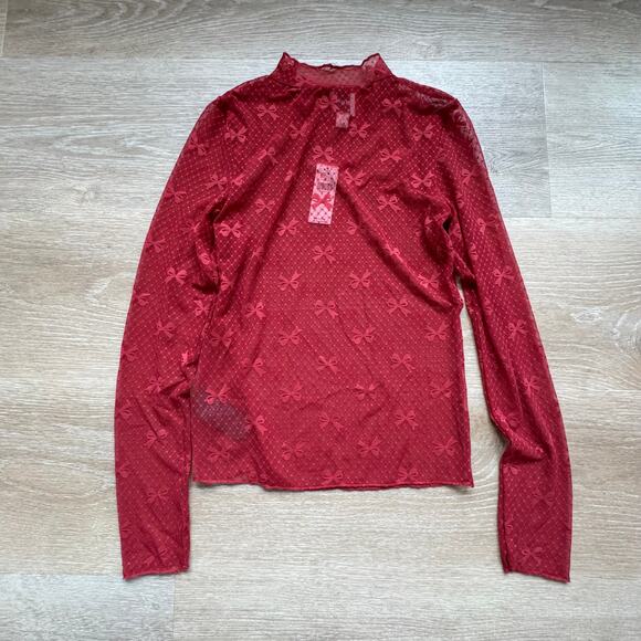 Maeve (Anthropologie) Bow Lace Turtleneck Top - Size XXS - Picture 3 of 8